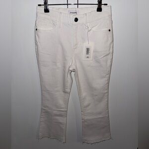 Frame Women’s Le Pixie Crop Mini Boot Denim Jeans in White